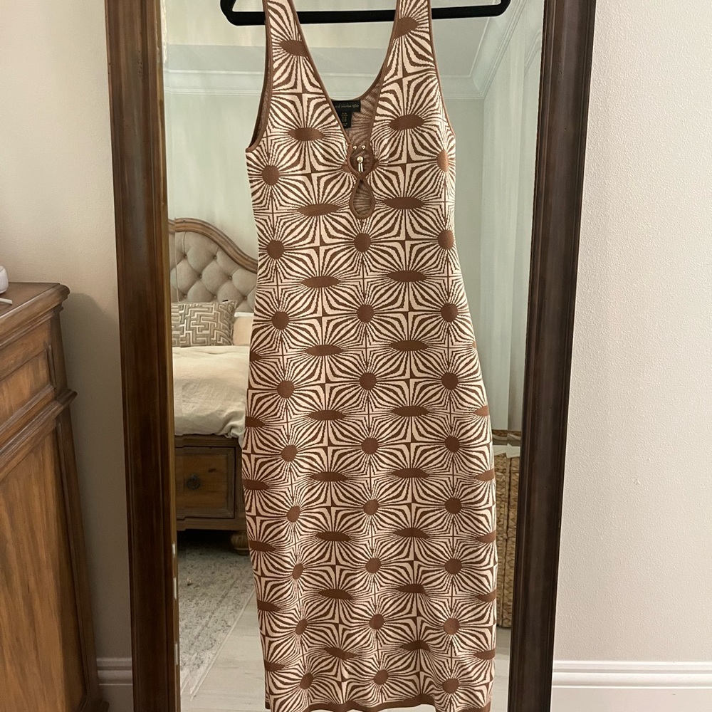 Elegant Brown Patterned Dress